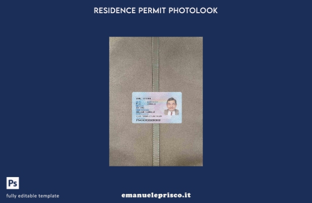 modello FRONTALE photolook per carta d'identità residente permanente in stile ve